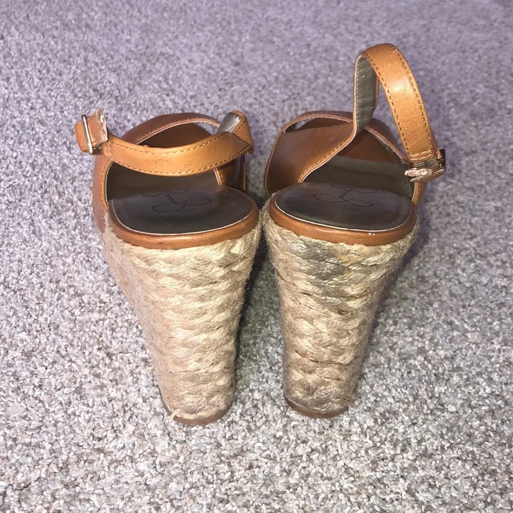 Jessica Simpson Tan Espadrille Wedge Sandals